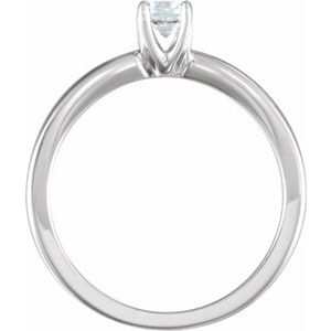 14K White 3/8 CTW Round Solitaire Engagement Ring