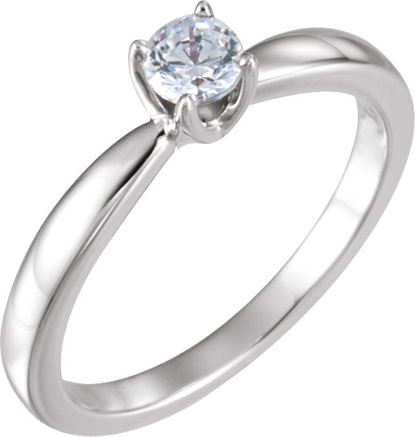 14K White 3/8 CTW Round Solitaire Engagement Ring