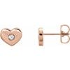 14K White Chatham Lab Created Ruby Heart Earrings Ref. 14097765