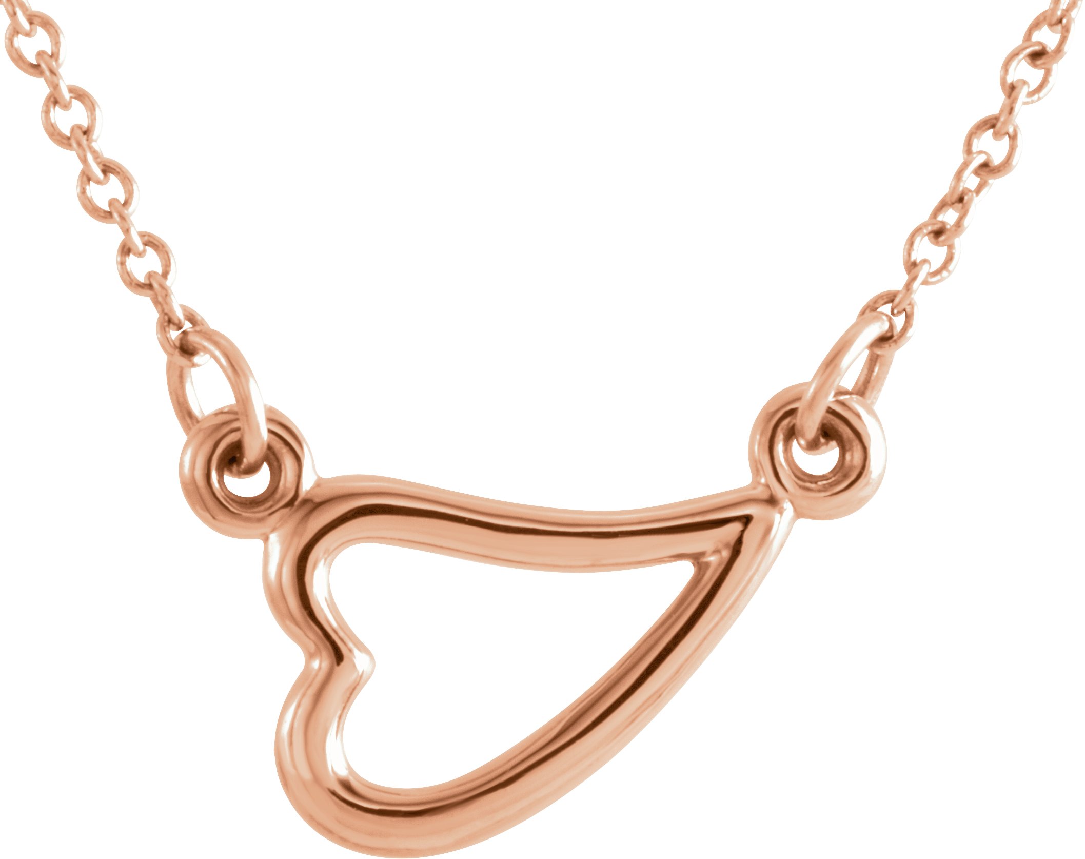 14K Rose Heart 16-18" Necklace