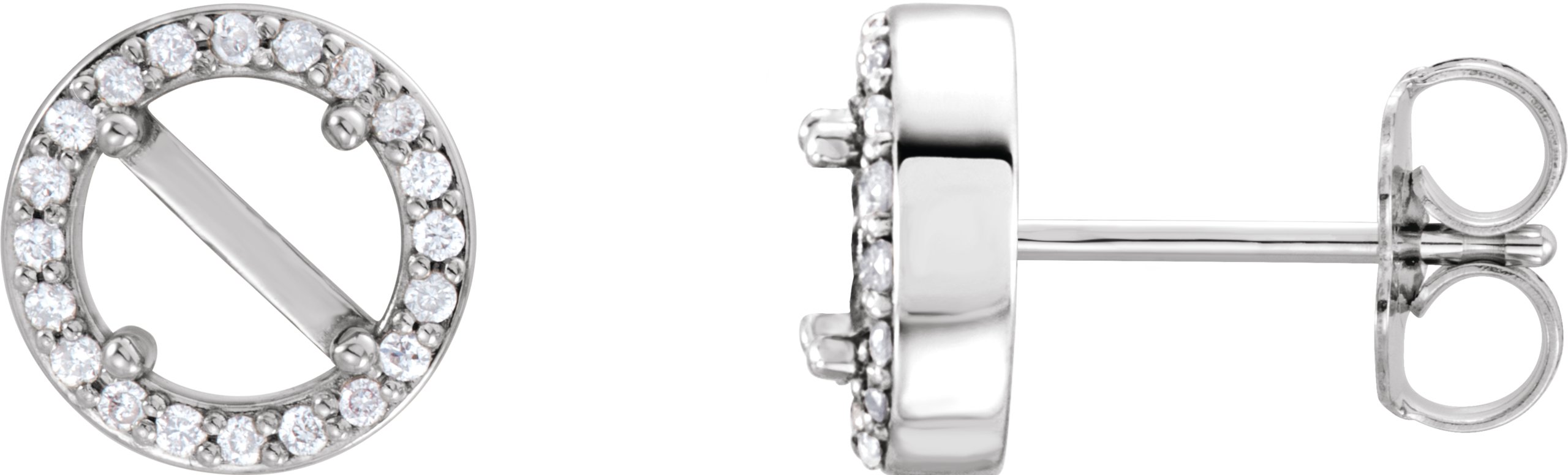 Round 4-Prong Halo-Style Earrings