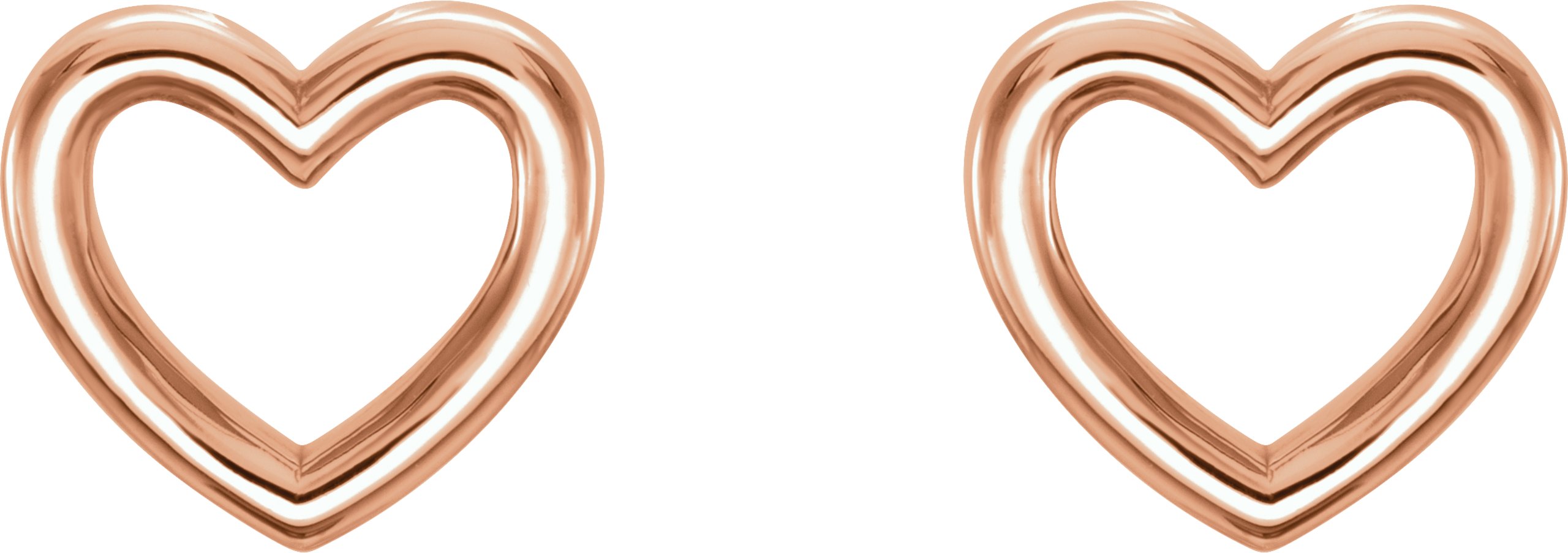 14K Rose Heart Earrings