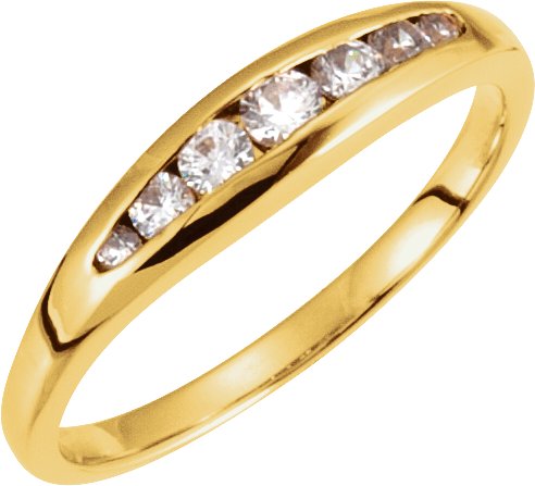 14K Yellow .20 CTW Diamond 7 Stone Anniversary Band Ref 24459