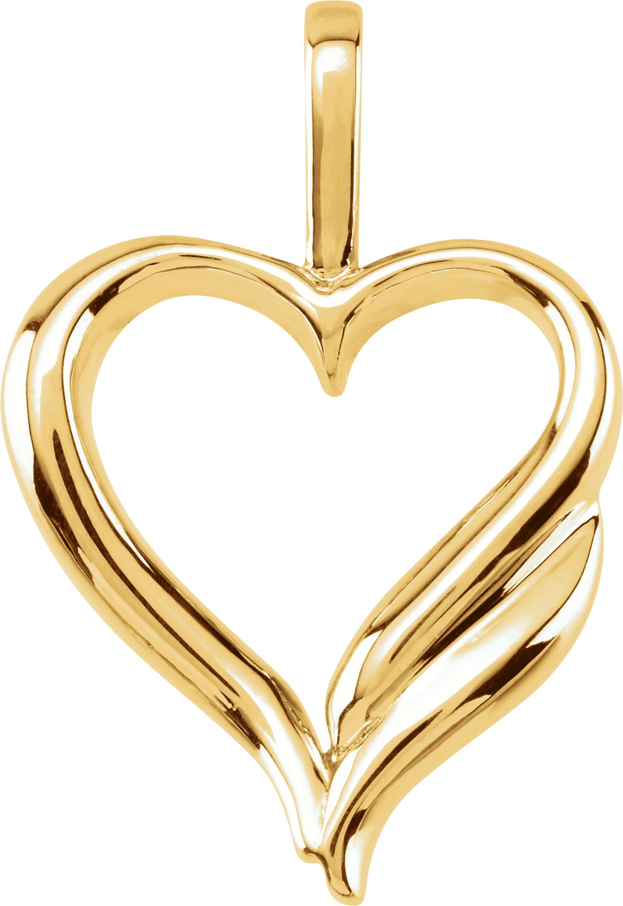 14K Yellow Heart Pendant