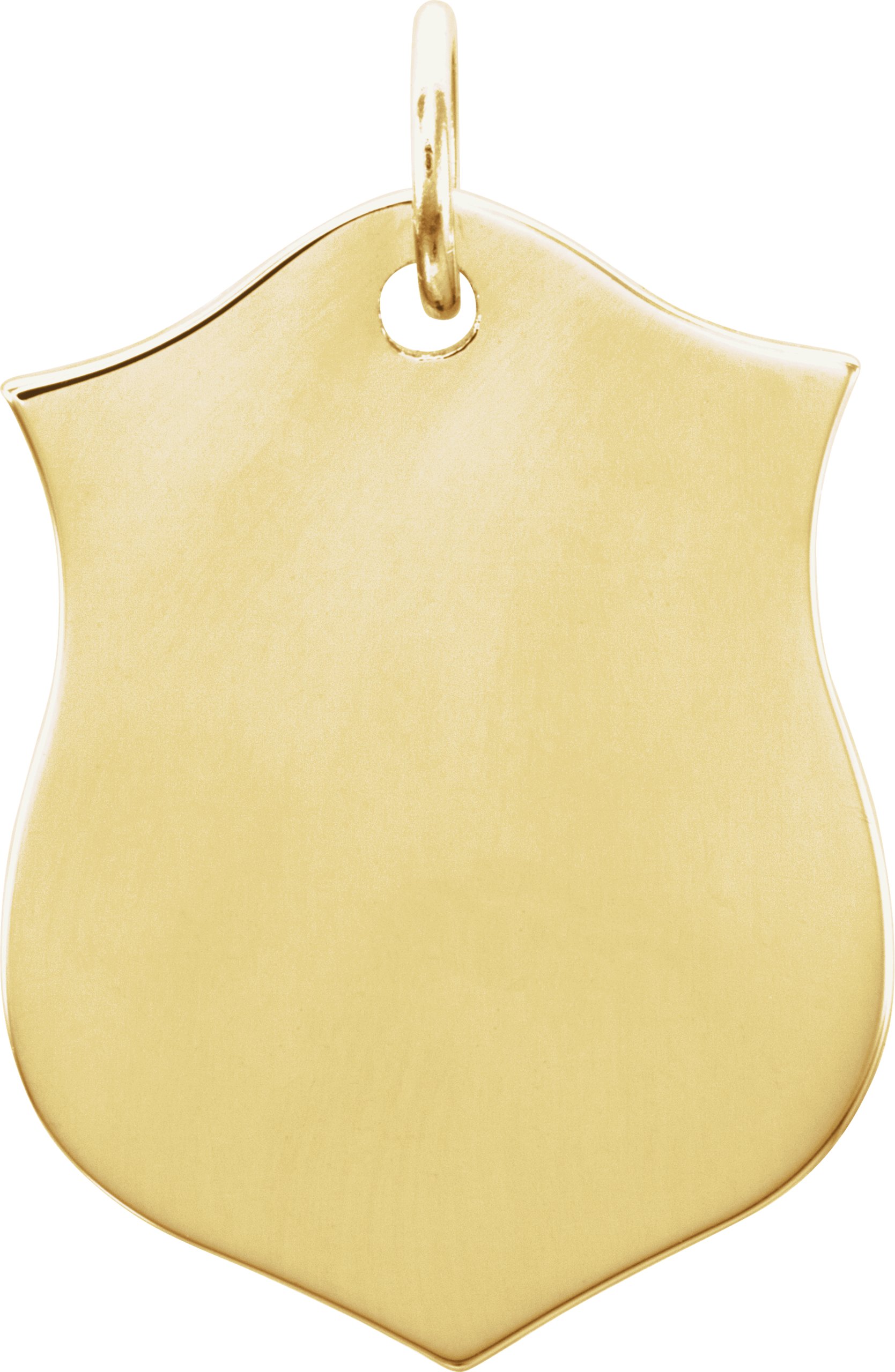 14K Yellow Engravable Shield Pendant