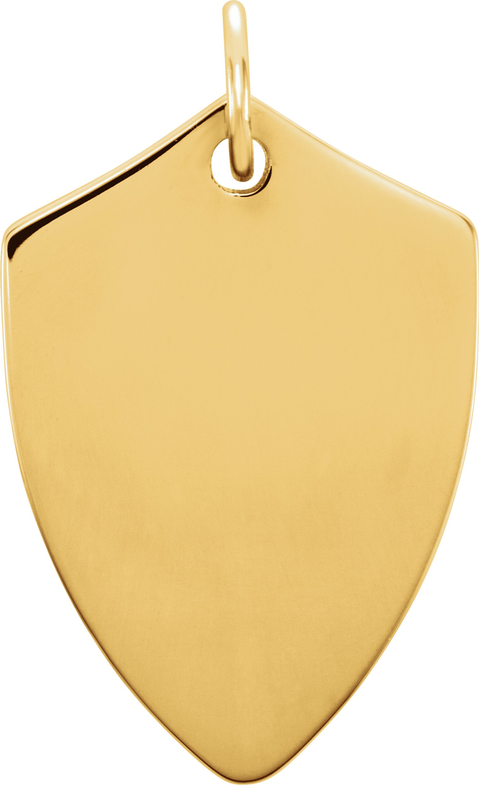 14K Yellow Engravable Shield Pendant