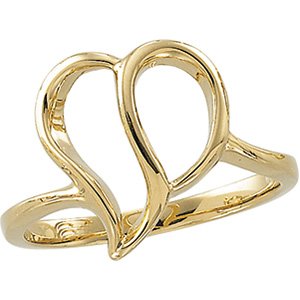 14KY 13mm Heart Ring Ref 498254