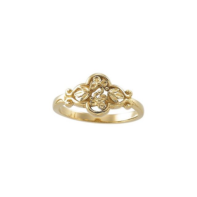 18K Yellow Floral Ring