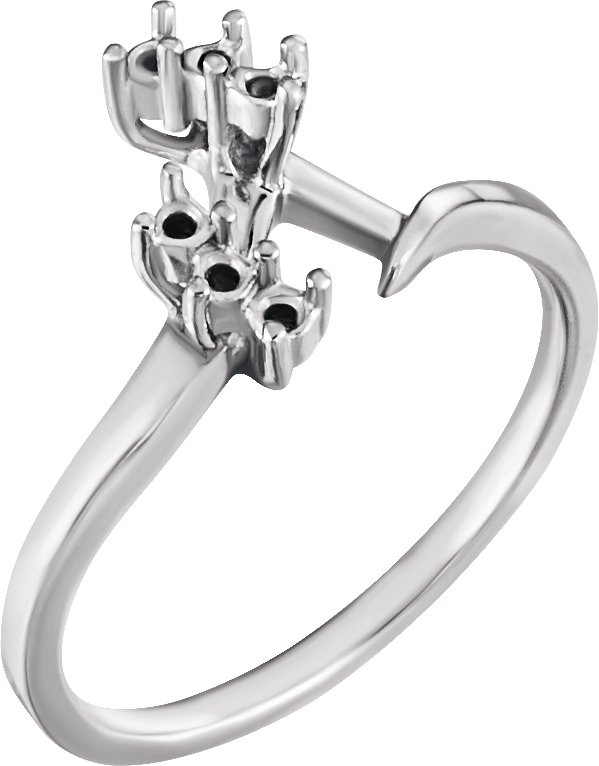 Solitaire Bypass Engagement Ring or Band