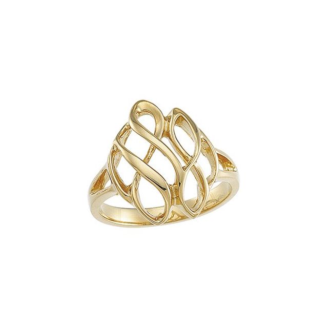 14K Yellow Infinity-Inspired Metal Fashion Ring 