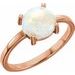 14K Rose 6 mm Round Natural White Opal Cabochon Ring