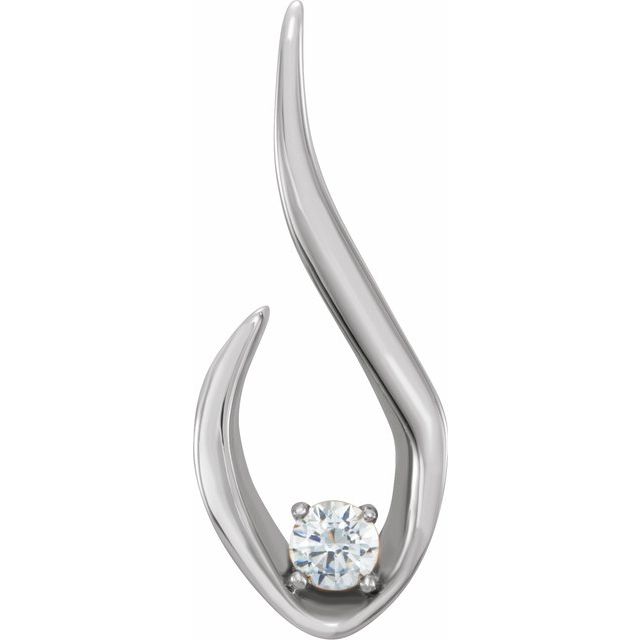 Platinum 1/6 CTW Natural Diamond Freeform Pendant 