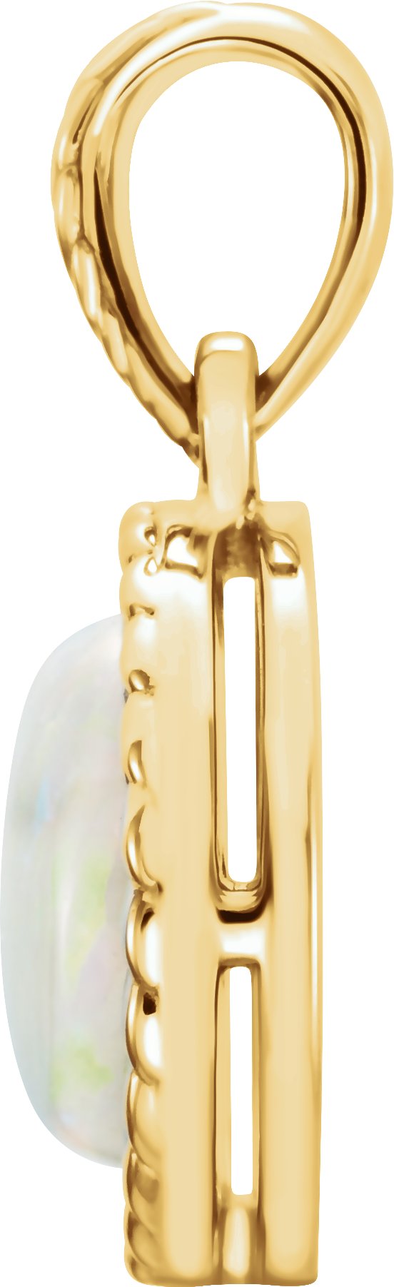 14K Yellow Natural White Opal Pendant