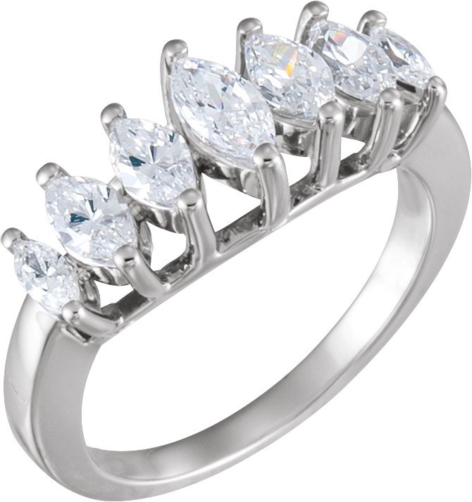 Platinum Fancy Diamond Anniversary Ring 1.25 CTW Ref 469711