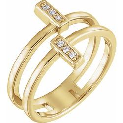 Diamond Double Bar Ring or Mounting