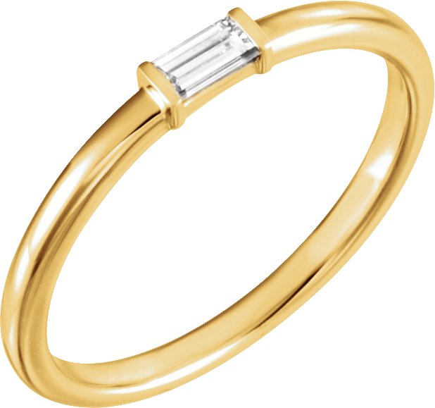 14K Yellow 1/8 CTW Diamond Stackable Ring