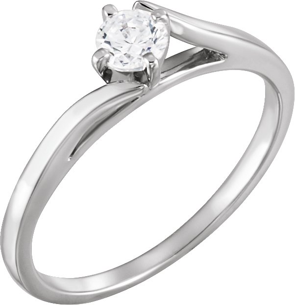 Platinum Cathedral Style Diamond Engagement Ring .25 Carat Ref 176893