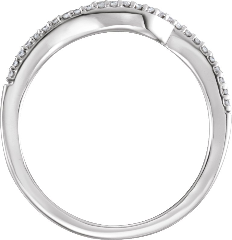 Alternative view of 1/8 CTW Natural Diamond Matching Wedding Band – 14K White Gold