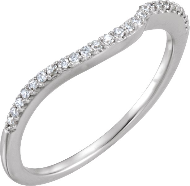 1/8 CTW Natural Diamond Matching Wedding Band – 14K White Gold