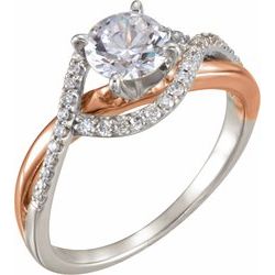 Diamond Semi-mount Criss-Cross Engagement Ring or Band