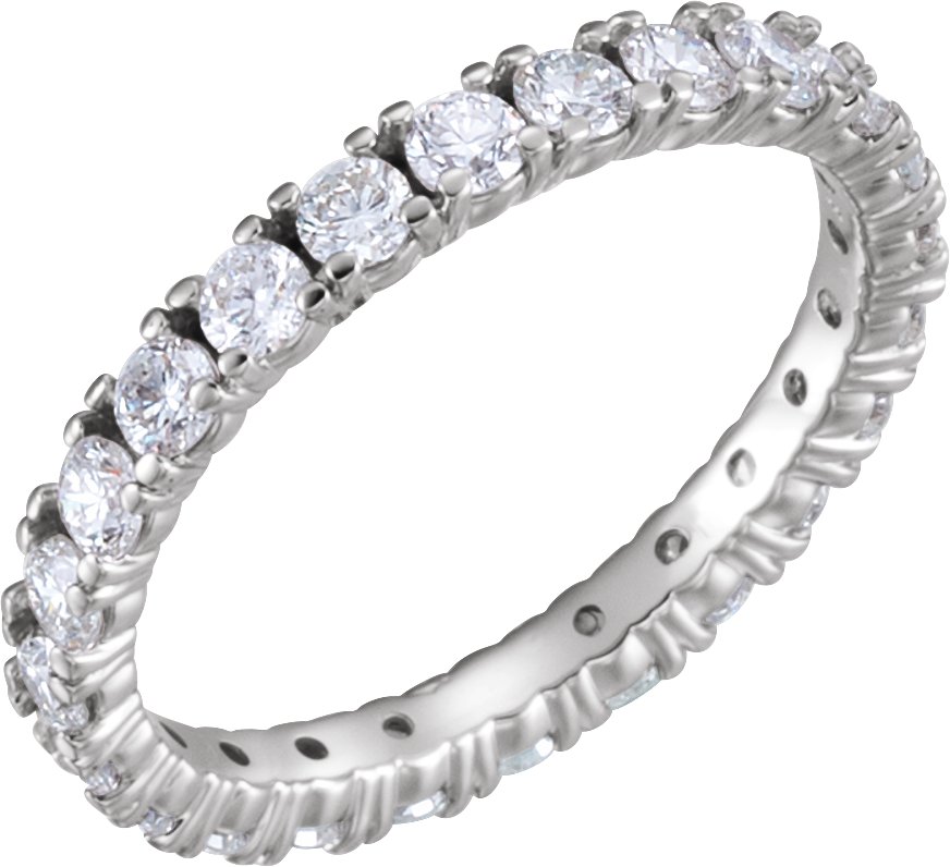 14K White 1 3/8 CTW Diamond Eternity Band Size 6