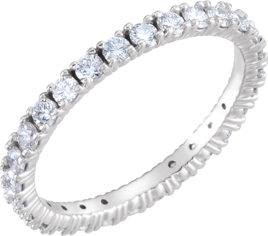 14K White .90 CTW Diamond Eternity Band Size 8.5 Ref 5567128