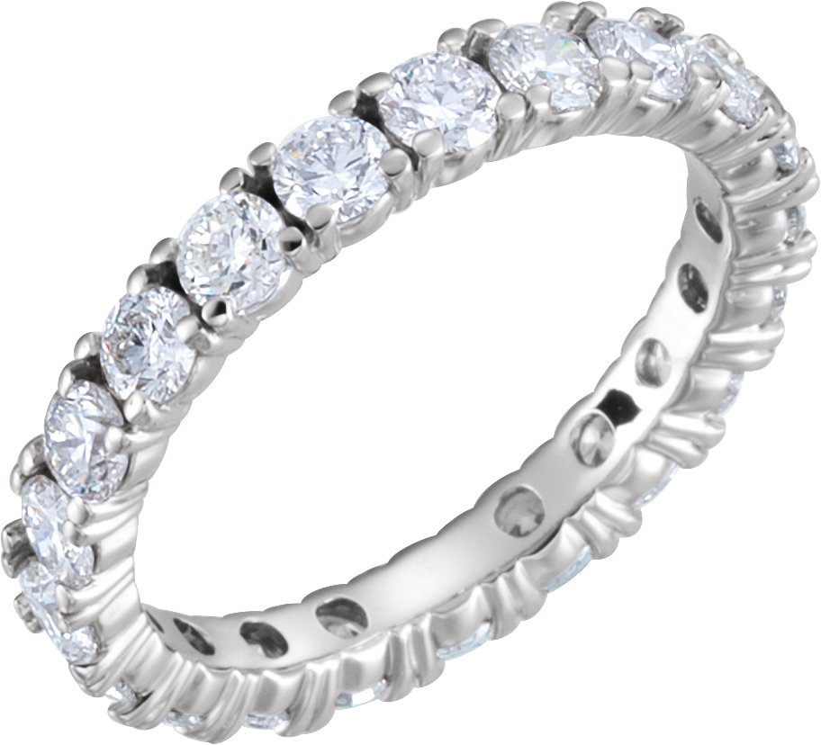 14K White 1 3/4 CTW Natural Diamond Eternity Band Size 4