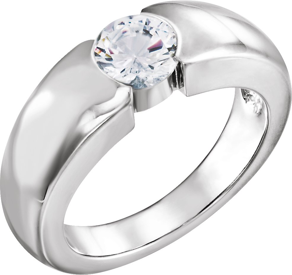 Platinum Bezel Set Channel Solitaire 1 Carat Ref 610008