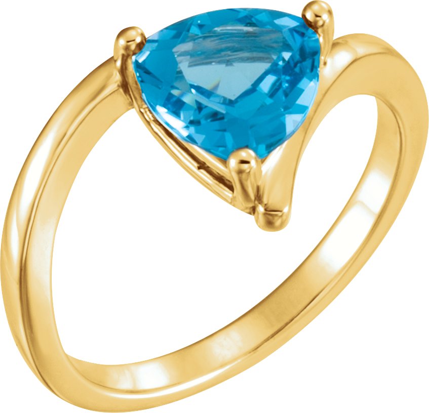 14K Yellow Swiss Blue Topaz Ring Ref 12013530