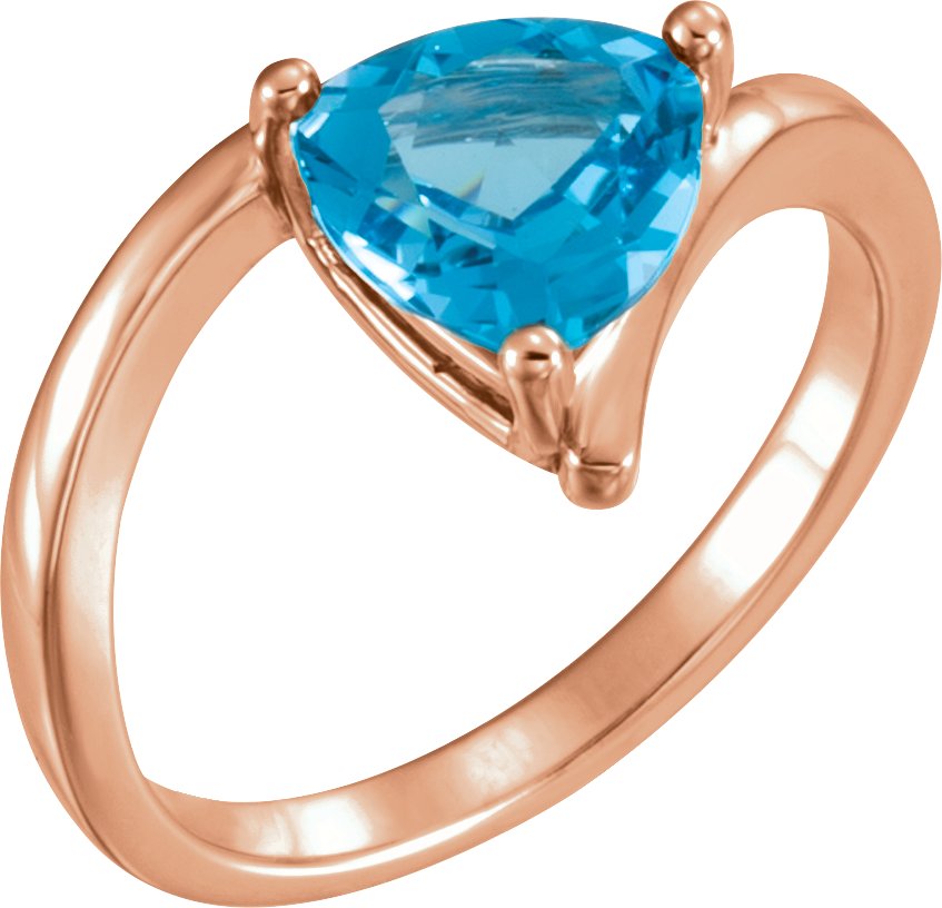 14K Rose Swiss Blue Topaz Ring Ref 12013531