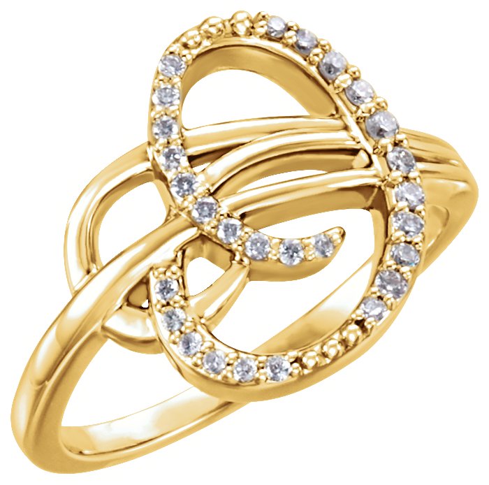 14K Yellow 1/6 CTW Diamond Ring