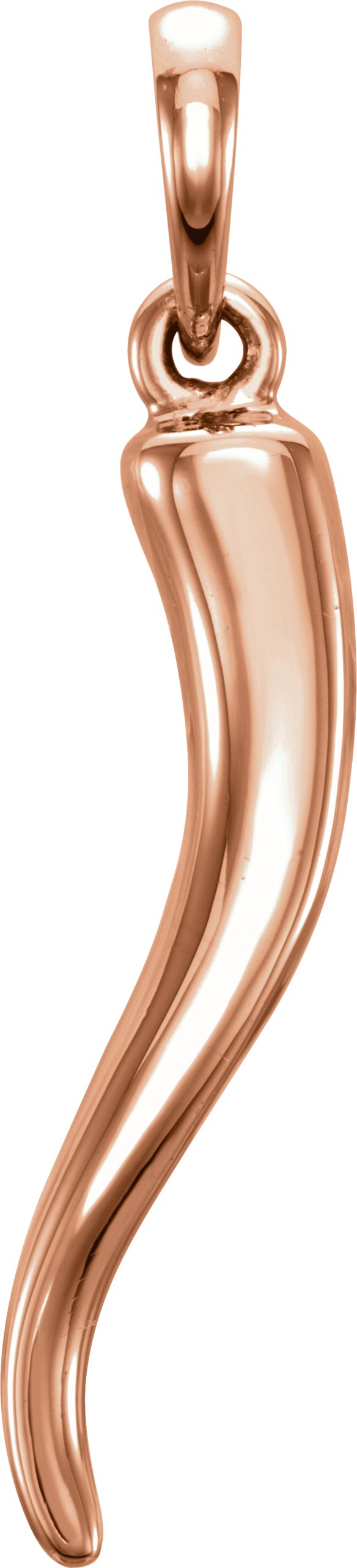 14K Rose Italian Horn Pendant