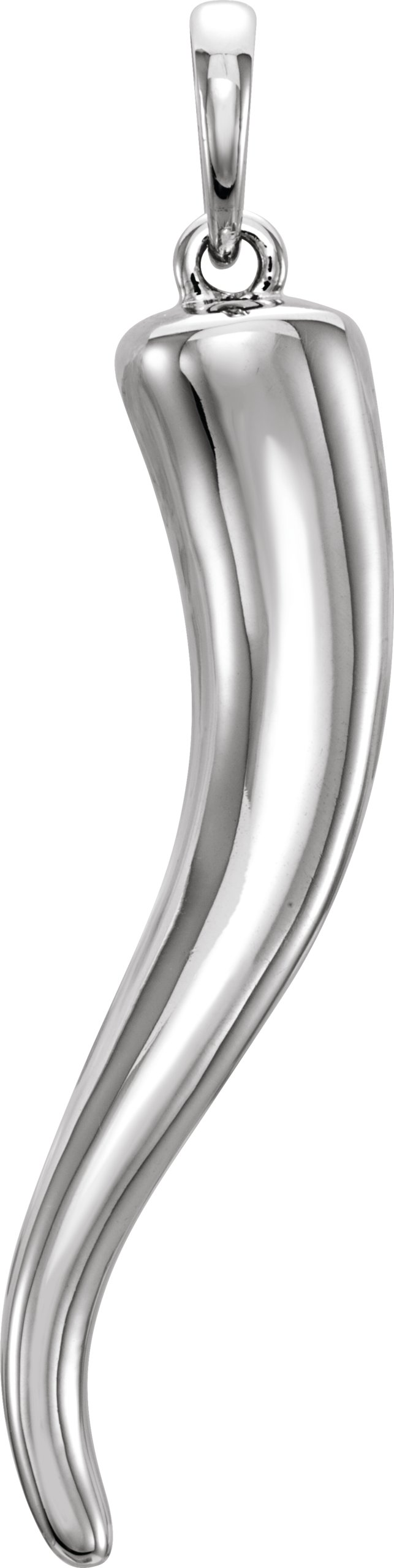 14K White Italian Horn Pendant