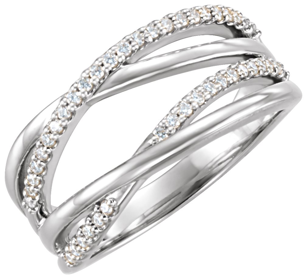 Set 1/5 CTW Diamond Criss-Cross Ring