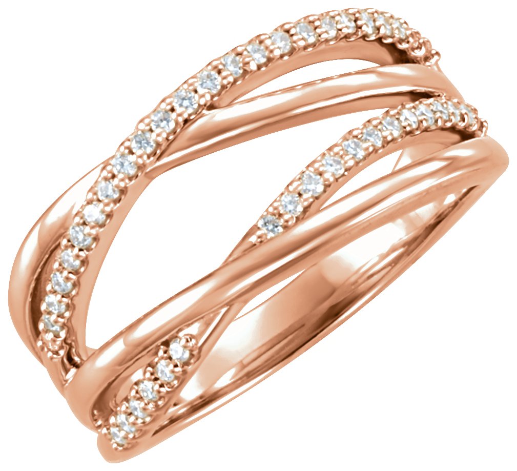 Set 1/5 CTW Diamond Criss-Cross Ring 