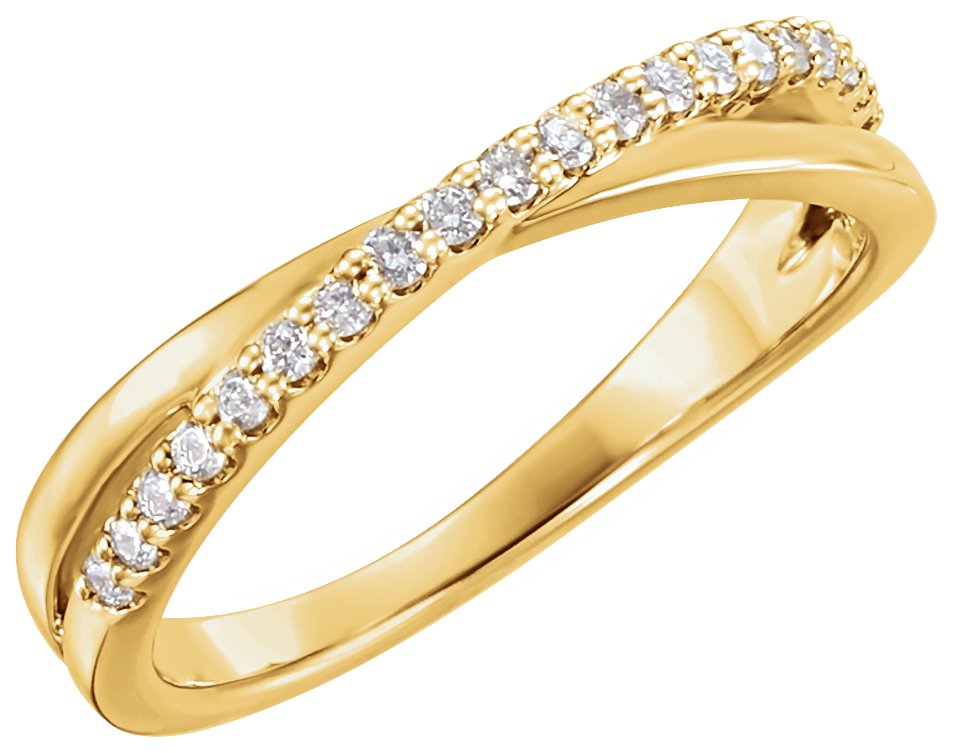 14K Yellow 1/5 CTW Natural Diamond Criss-Cross Ring