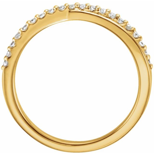 14K Yellow 1/5 CTW Diamond Criss-Cross Ring