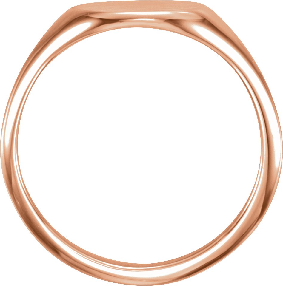 14K Rose Oval Signet Ring