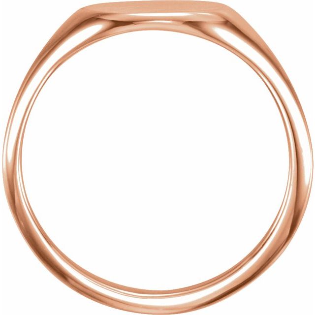 14K Rose 11x9 mm Oval Signet Ring