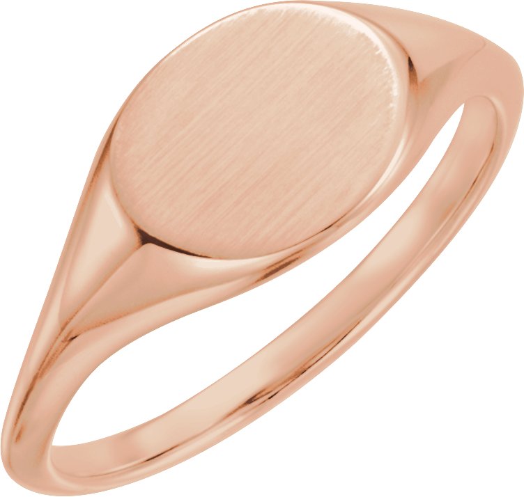 14K Rose Oval Signet Ring