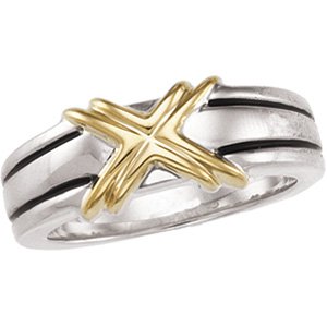 SS 14KY 7.5mm Metal Fashion Ring Ref 277976