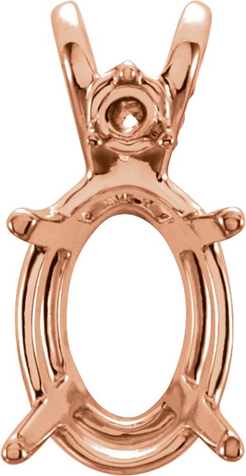 Oval 4-Prong Accented Pendant