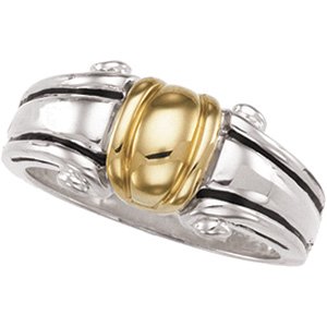 Sterling Silver & 14K Yellow Freeform Ring