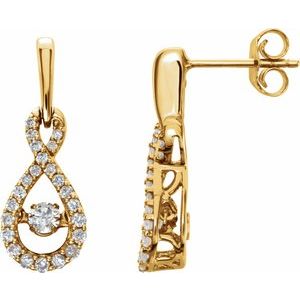 14K Yellow 3/8 CTW Diamond Infinity-Inspired Earrings