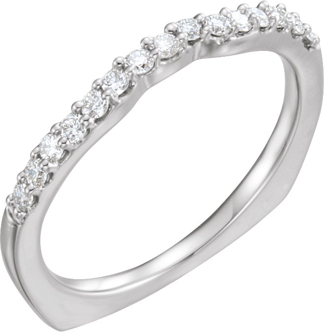 14K White 1/5 CTW Diamond Band for 7/8 CTW Engagement Ring 