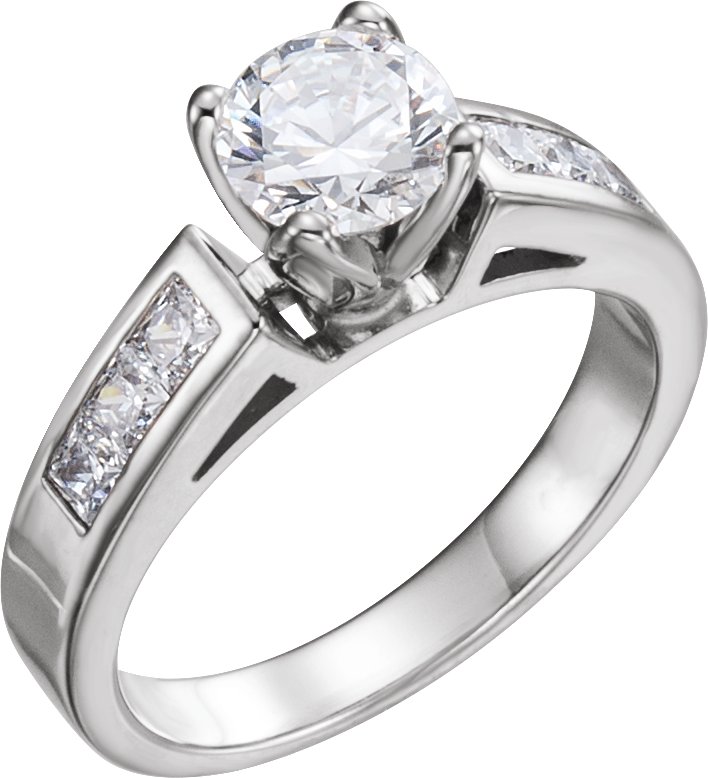 Moissanite 1.63 CTW Engagement Ring with .75 CTW Band Ref 468545