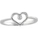14K White .02 CT Diamond Heart Ring
