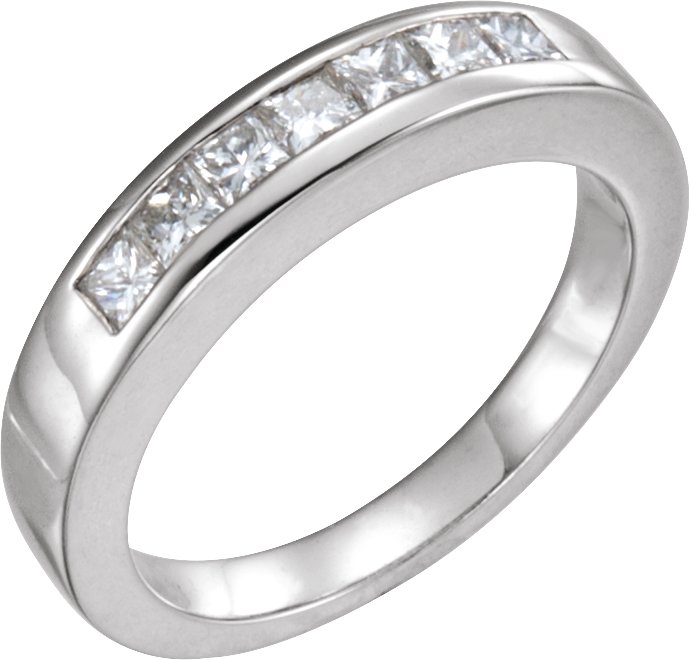 14K White 1/2 CTW Natural Diamond Anniversary Band