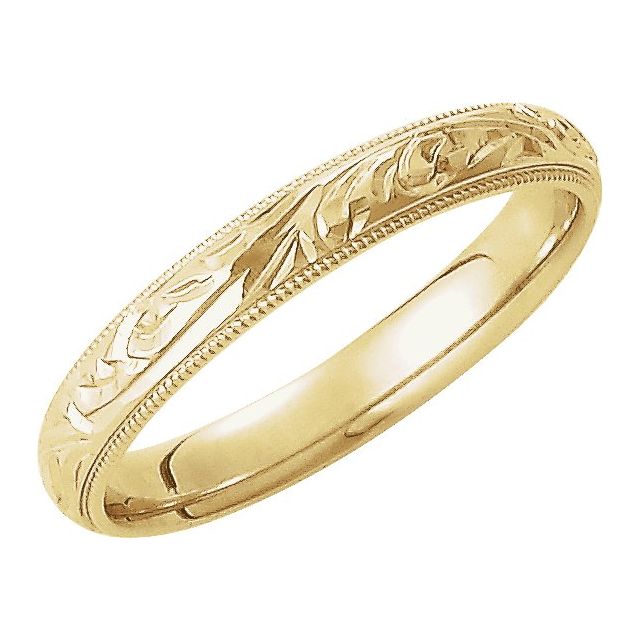 14K Yellow 3 mm Comfort-Fit Band Size 6.5