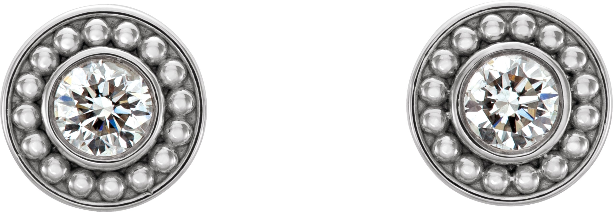 Alternative view of Bezel-Set Beaded Earrings